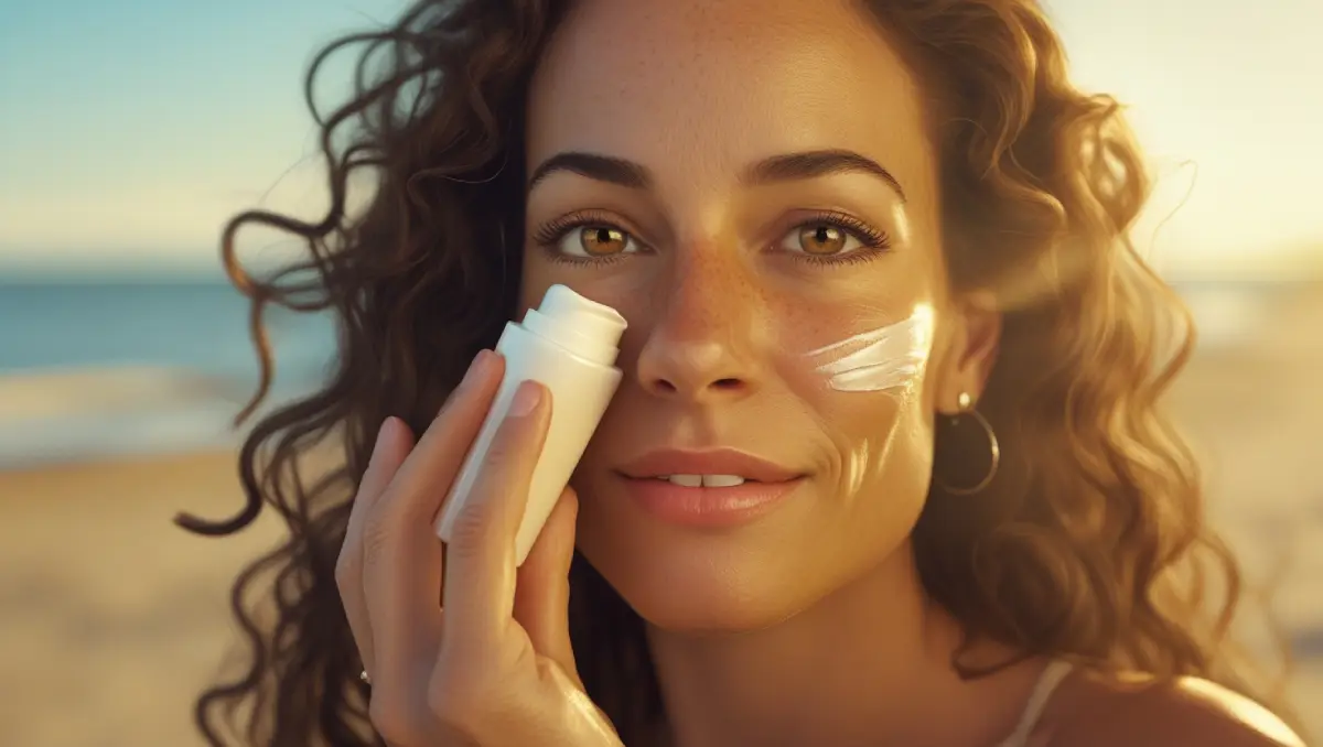 Mujer aplicando crema hidratante en su rostro para tratar la piel seca.